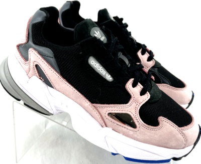 adidas falcon trainers core black light pink